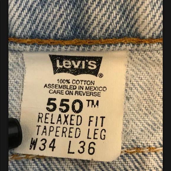 Vintage Jeans 550 Orange Tab Levis Relaxed Fit Tapered Leg 34x36 - Picture 3 of 7